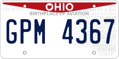 OH license plate GPM4367
