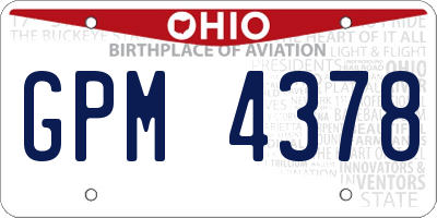 OH license plate GPM4378