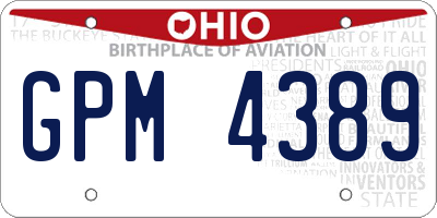 OH license plate GPM4389