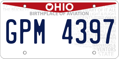 OH license plate GPM4397