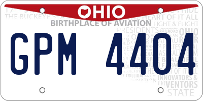 OH license plate GPM4404