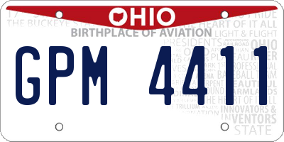 OH license plate GPM4411