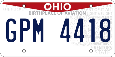 OH license plate GPM4418