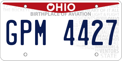 OH license plate GPM4427