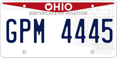 OH license plate GPM4445