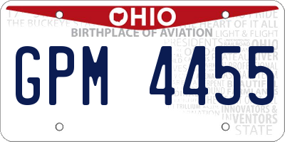 OH license plate GPM4455