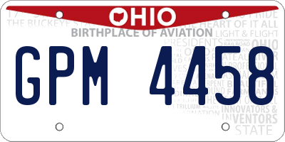 OH license plate GPM4458