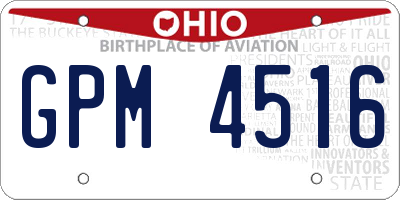 OH license plate GPM4516