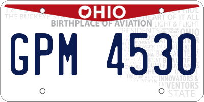 OH license plate GPM4530