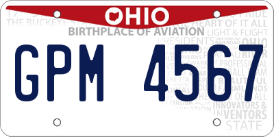 OH license plate GPM4567