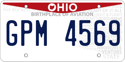 OH license plate GPM4569