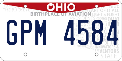 OH license plate GPM4584