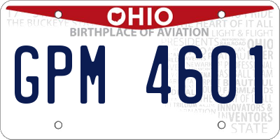 OH license plate GPM4601