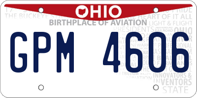 OH license plate GPM4606