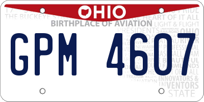 OH license plate GPM4607