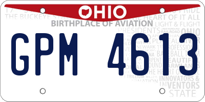 OH license plate GPM4613