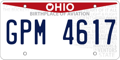 OH license plate GPM4617