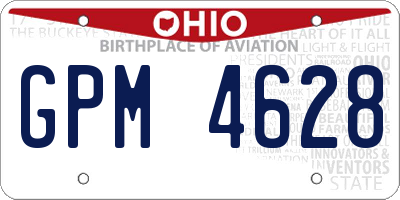 OH license plate GPM4628