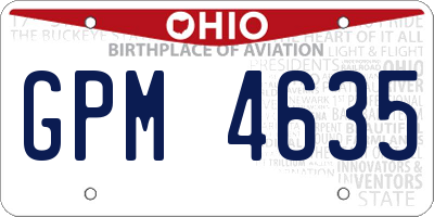 OH license plate GPM4635