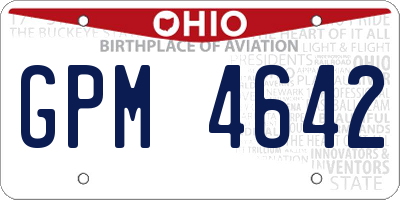 OH license plate GPM4642