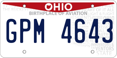 OH license plate GPM4643