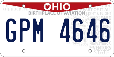 OH license plate GPM4646