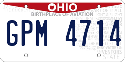 OH license plate GPM4714