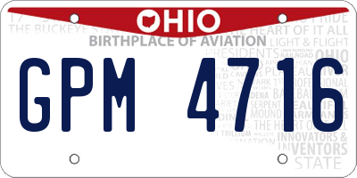 OH license plate GPM4716