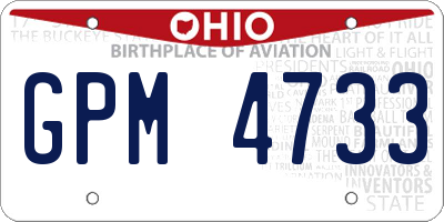 OH license plate GPM4733