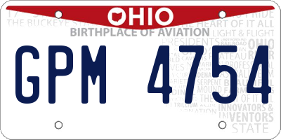 OH license plate GPM4754