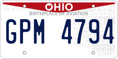 OH license plate GPM4794