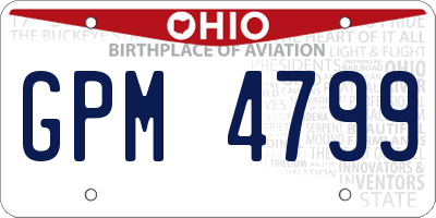 OH license plate GPM4799