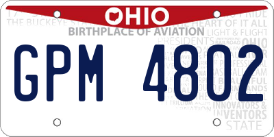 OH license plate GPM4802