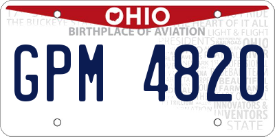 OH license plate GPM4820