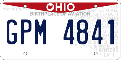 OH license plate GPM4841