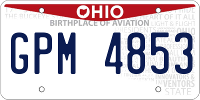 OH license plate GPM4853