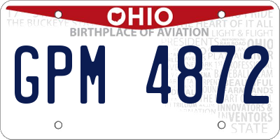 OH license plate GPM4872