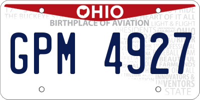 OH license plate GPM4927