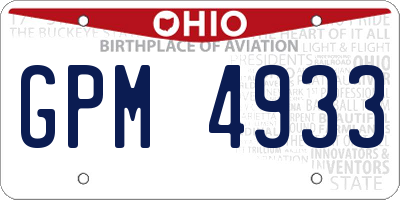 OH license plate GPM4933