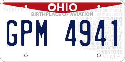 OH license plate GPM4941