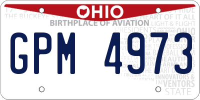 OH license plate GPM4973