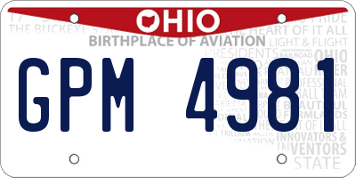 OH license plate GPM4981
