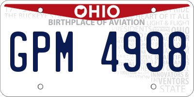 OH license plate GPM4998