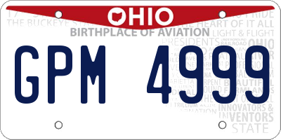 OH license plate GPM4999