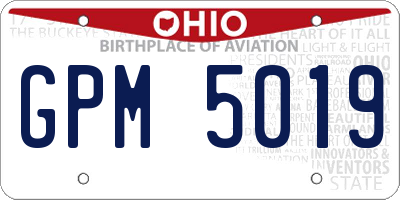 OH license plate GPM5019