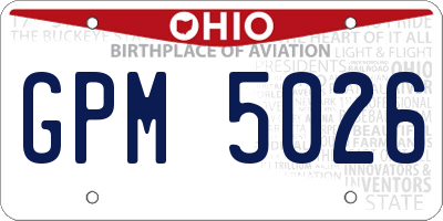 OH license plate GPM5026