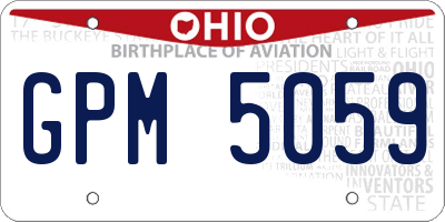 OH license plate GPM5059