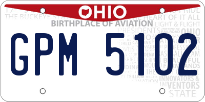 OH license plate GPM5102