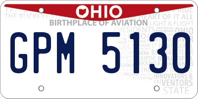 OH license plate GPM5130