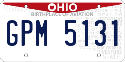 OH license plate GPM5131